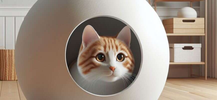 кошка шар умный туалет