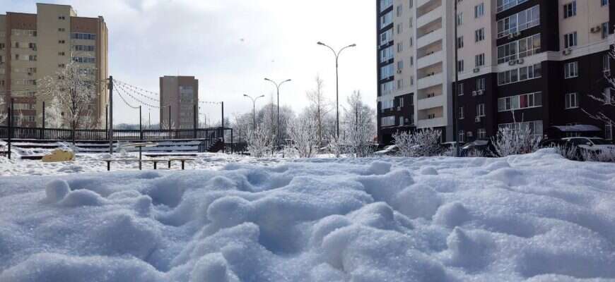 дом снег сугробы