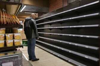 пустые полки магазин