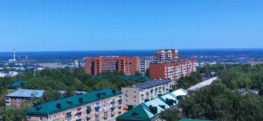 дома город лето небо