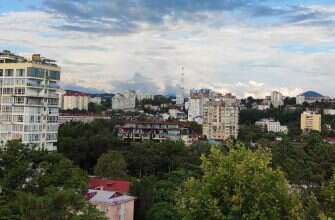 дома облака небо горы Сочи