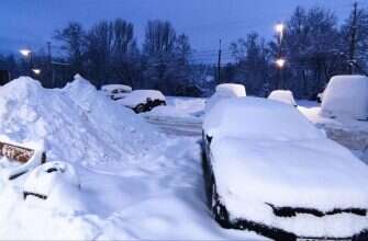 снег сугробы автомобиль зима