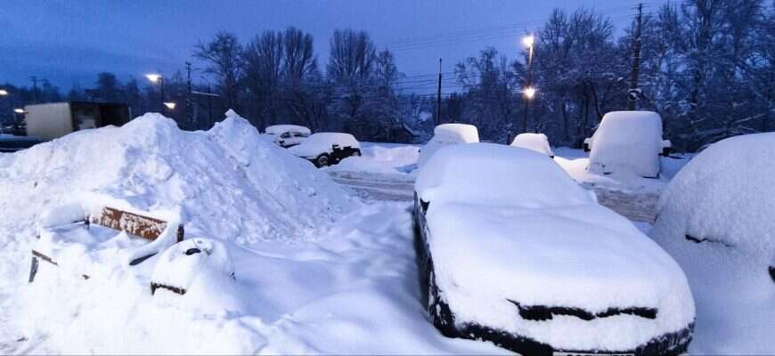 снег сугробы автомобиль зима