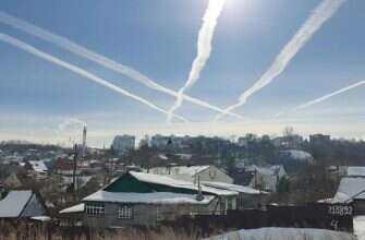 зима небо город