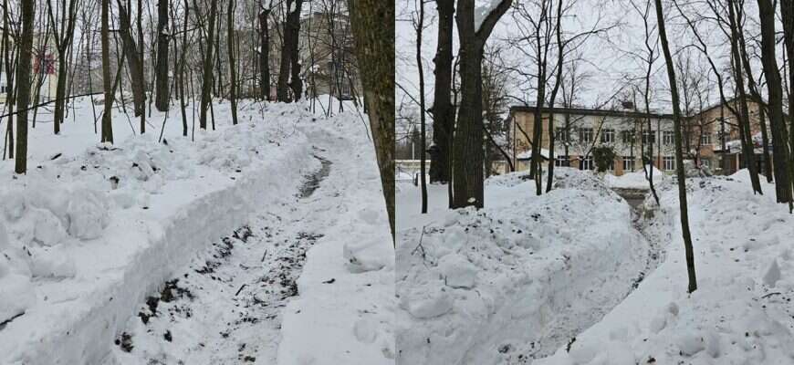 каналы в снегу для отвода воды