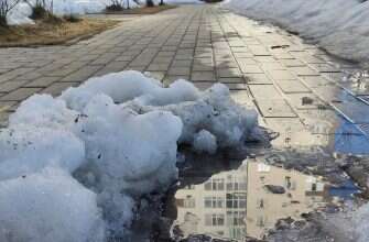 весна снег апрель лужа