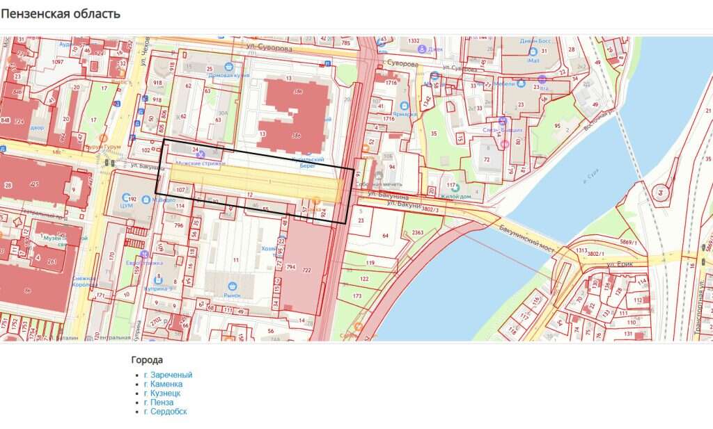 кадастровая карта Центральный рынок